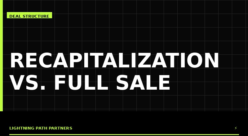 Recapitalization vs. Full Sale for Agencies